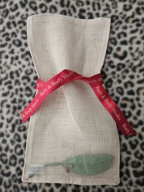 1990s Y2K Bath & Body Works Mesh and Burlap-Like Material Gift Bag with Ribbon